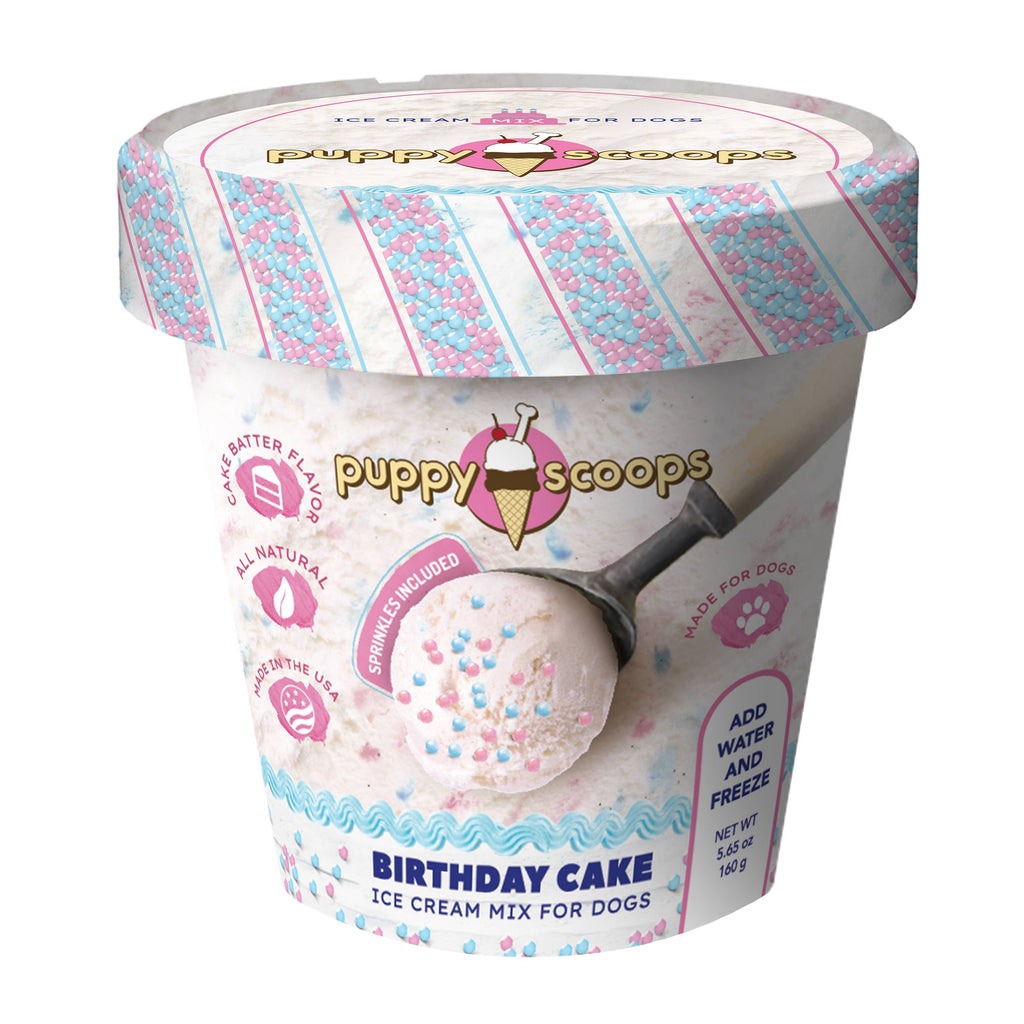 Puppy Scoops Ice Cream Mix - Birthday Cake 4.65oz - Dog.Dog.Cat.