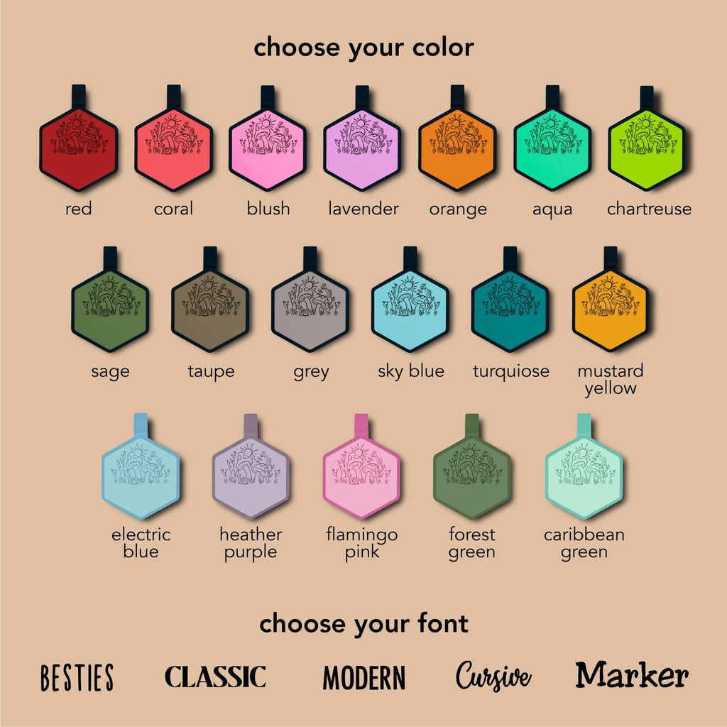 Besties Pets - Fantastic Fungi Silicone Dog ID Tag - Dog.Dog.Cat.