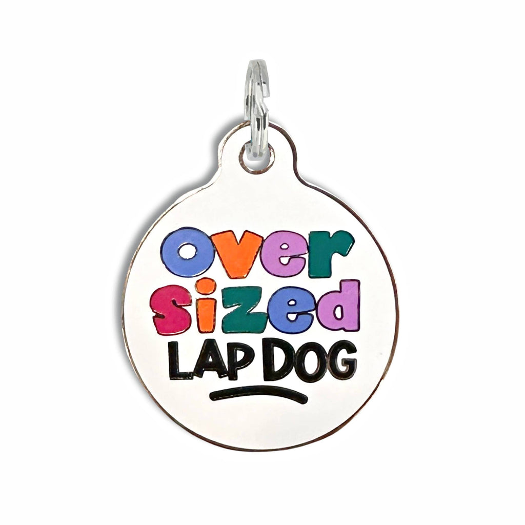 Bad Tags - Dog ID Tag with Personalized QR Code - Oversized Lap Dog - Dog.Dog.Cat.