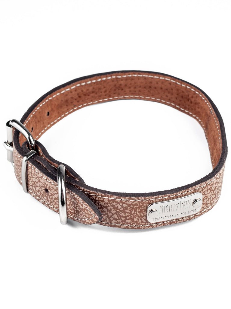 Mighty Paw - Leather Dog Collar - Distressed - Dog.Dog.Cat.