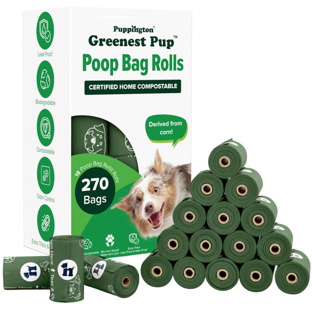 Puppington - Triple-Certified Compostable Thick Dog Poop Bags - Dog.Dog.Cat.