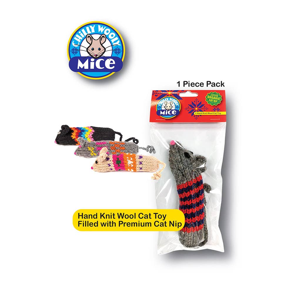 CHILLY DOG Wooly Mice Organic Catnip Cat Toys - Assorted Dozen - Dog.Dog.Cat.