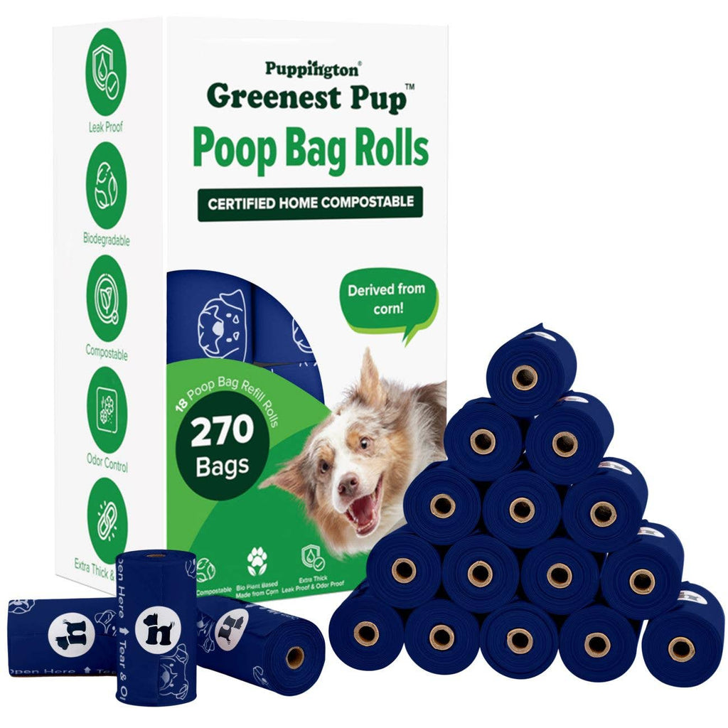 Puppington - Triple-Certified Compostable Thick Dog Poop Bags - Dog.Dog.Cat.