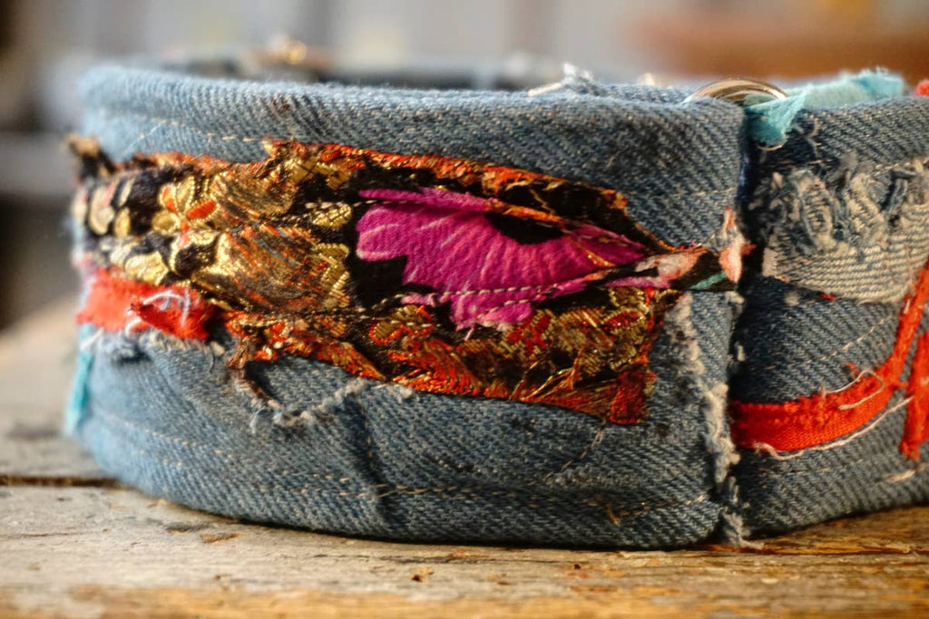 hundsfutter - “Easy” anti-escape dog collar - mixed media jeans - Dog.Dog.Cat.