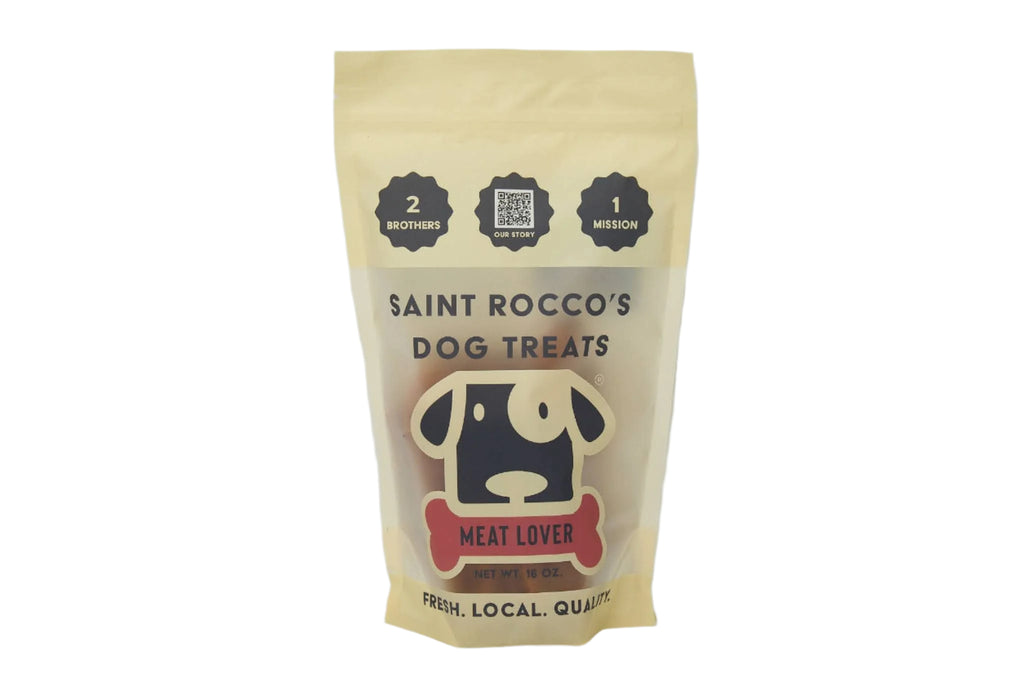 Saint Rocco's Dog Treats package on a white background