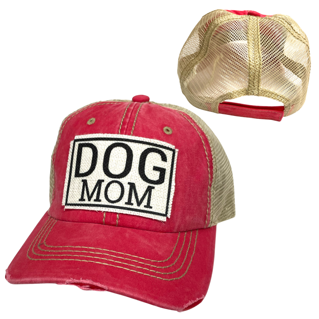 DOG MOM BALL CAP | WOMAN'S HAT | DISTRESSED - Dog.Dog.Cat.