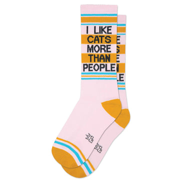 I Like Cats More Than People Gym Crew Socks - Dog.Dog.Cat.