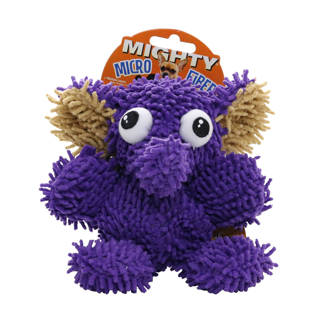 Tuffy Dog Toys - VIP Products - Mighty Jr Microfiber Ball Elephant, Durable, Squeaky Dog Toy - Dog.Dog.Cat.