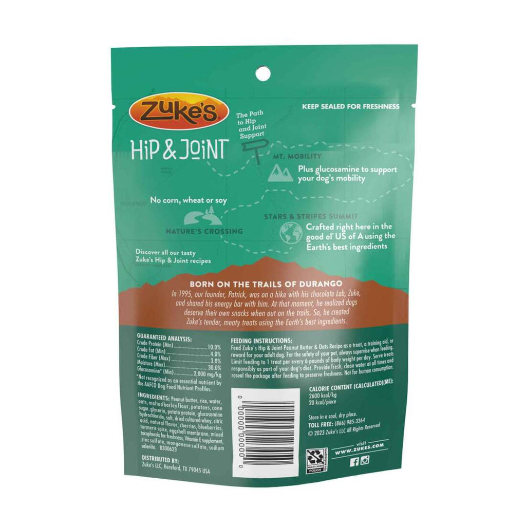 Zuke’s Hip And Joint Dog Treats, Soft And Chewy Natural Bag Of Treats Bites, Peanut Butter And Oats Recipe 1lb - Dog.Dog.Cat.