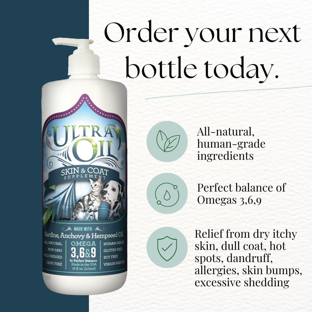 Ultra Oil Skin Coat Supplement - Dog.Dog.Cat.