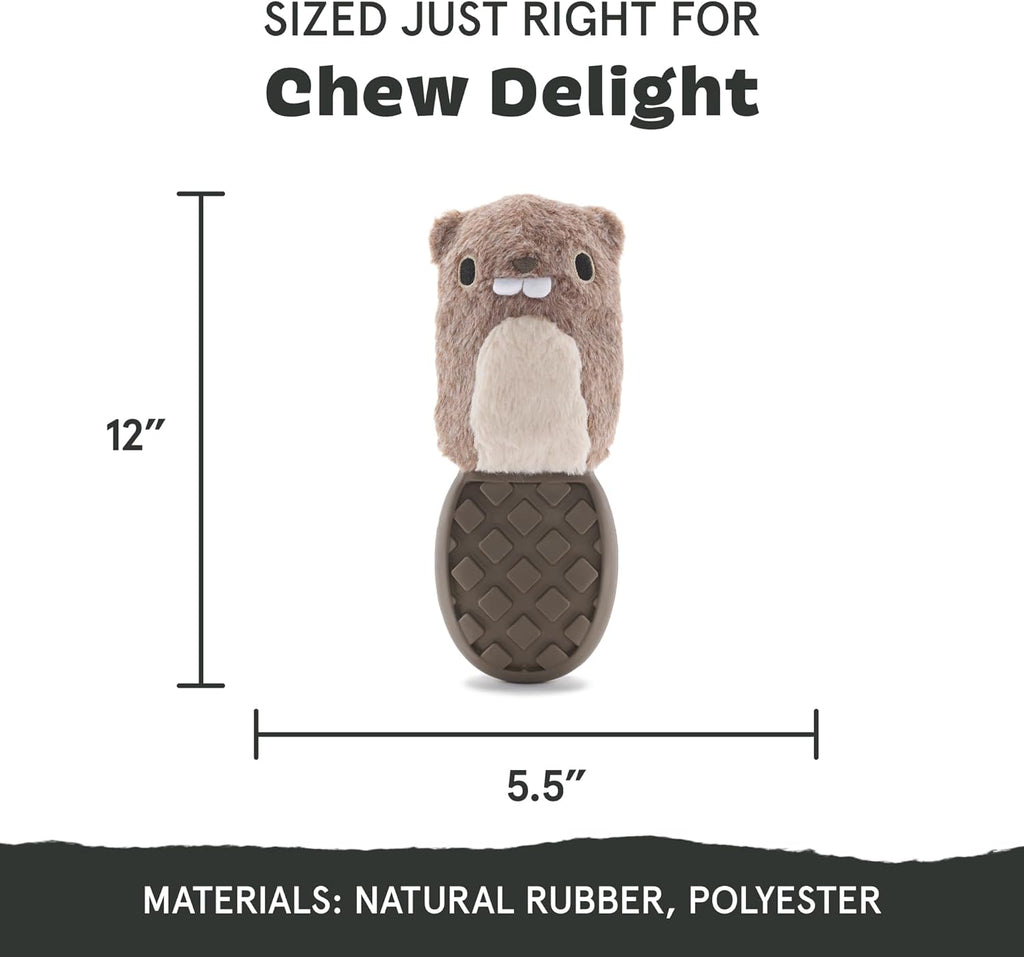 Bark Super Chewer P.B. Beaver Durable Rubber Dog Toy Gray Brown Medium / Large - Dog.Dog.Cat.