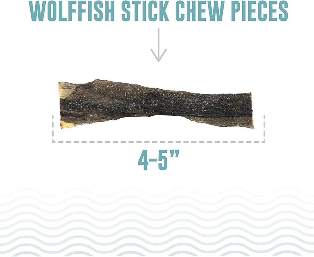 Icelandic+ Sticks & Pieces: Wolffish 9oz - Pure Fish Skin Dog Treats, Air-Dried Single Ingredient Long Lasting Chews - Dog.Dog.Cat.