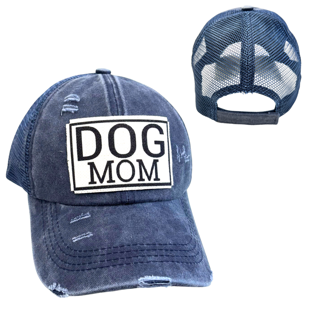 DOG MOM BALL CAP | WOMAN'S HAT | DISTRESSED - Dog.Dog.Cat.