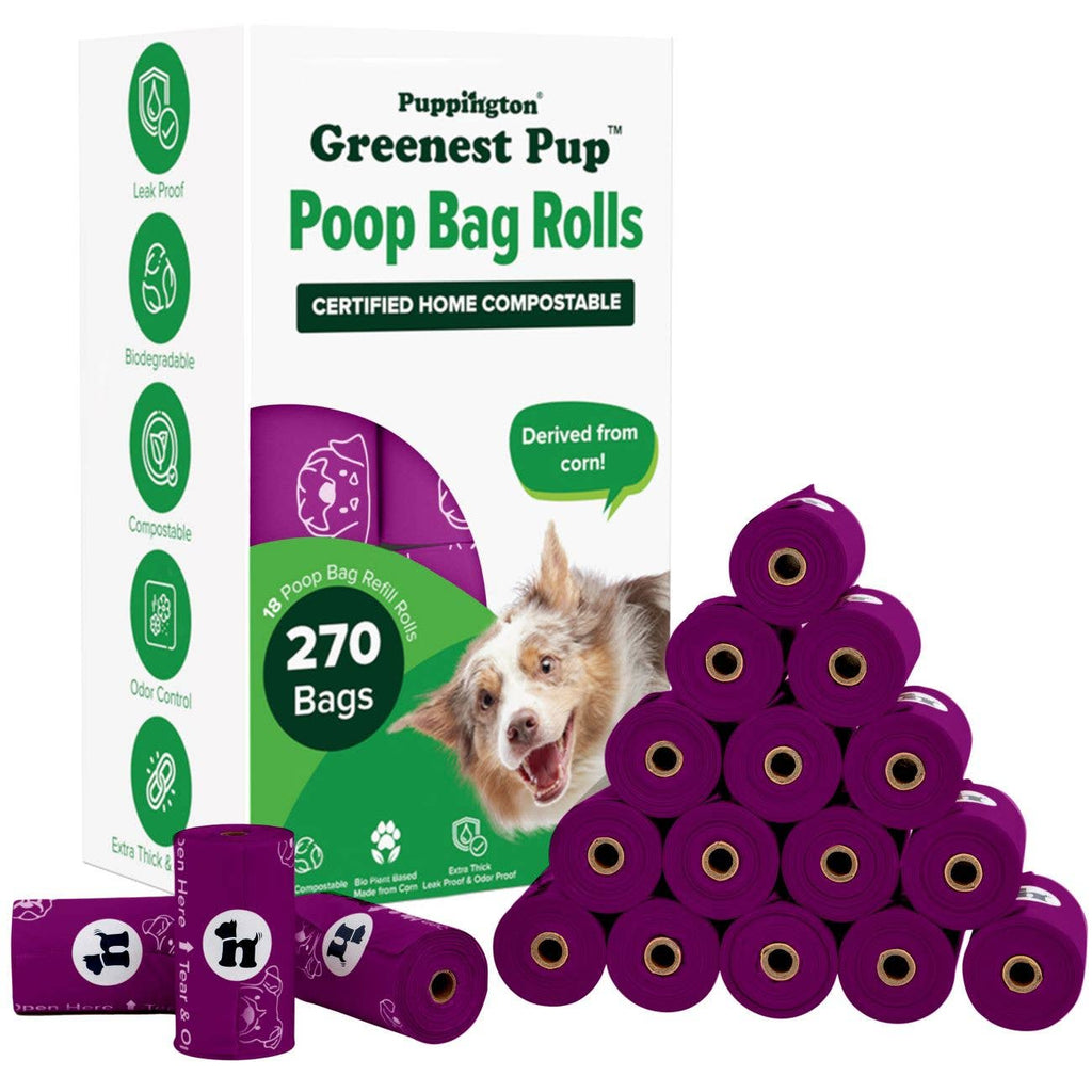 Puppington - Triple-Certified Compostable Thick Dog Poop Bags - Dog.Dog.Cat.