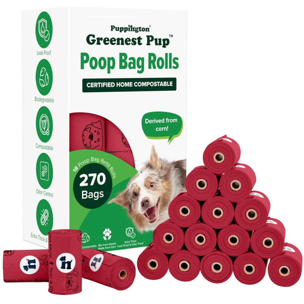 Puppington - Triple-Certified Compostable Thick Dog Poop Bags - Dog.Dog.Cat.