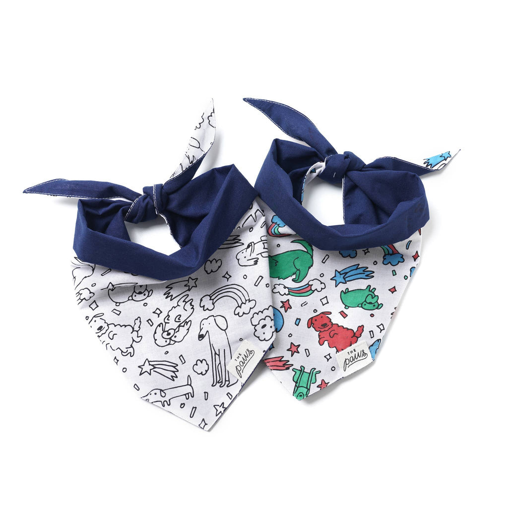 The Paws - Coloring Bandana for Kids and Adults  - Dog.Dog.Cat.