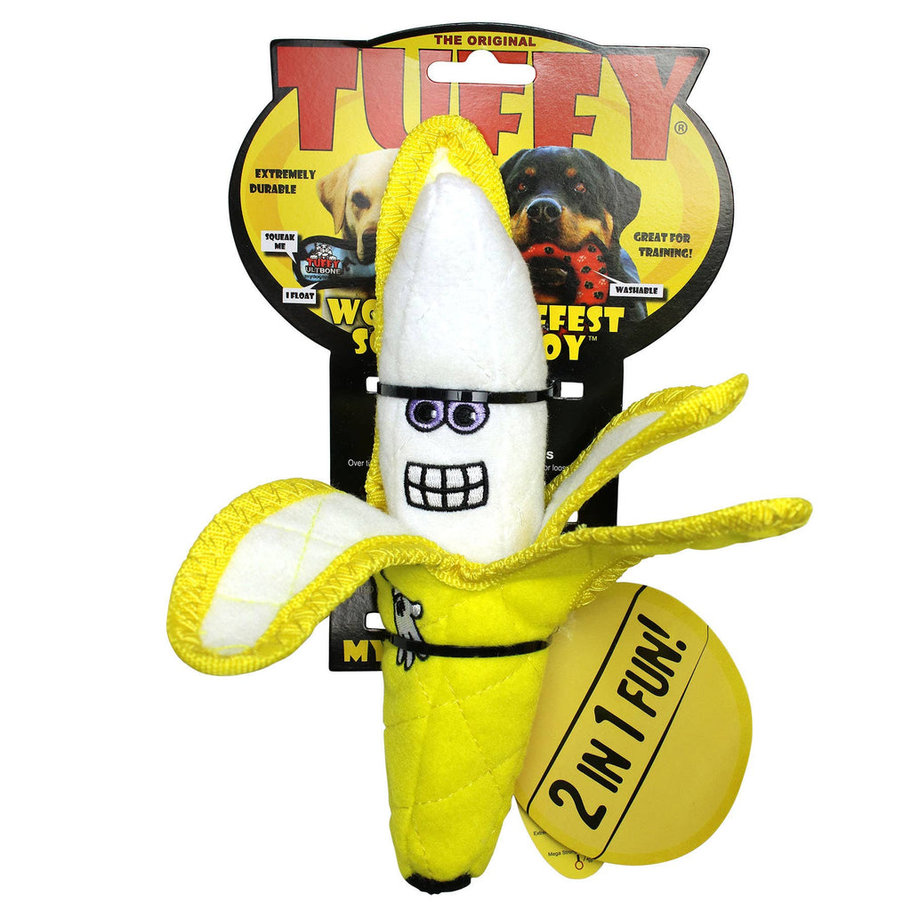 Tuffy Dog Toys - VIP Products - Tuffy Funny Food Banana, Durable, Squeaky Dog Toy 2-in-1 - Dog.Dog.Cat.