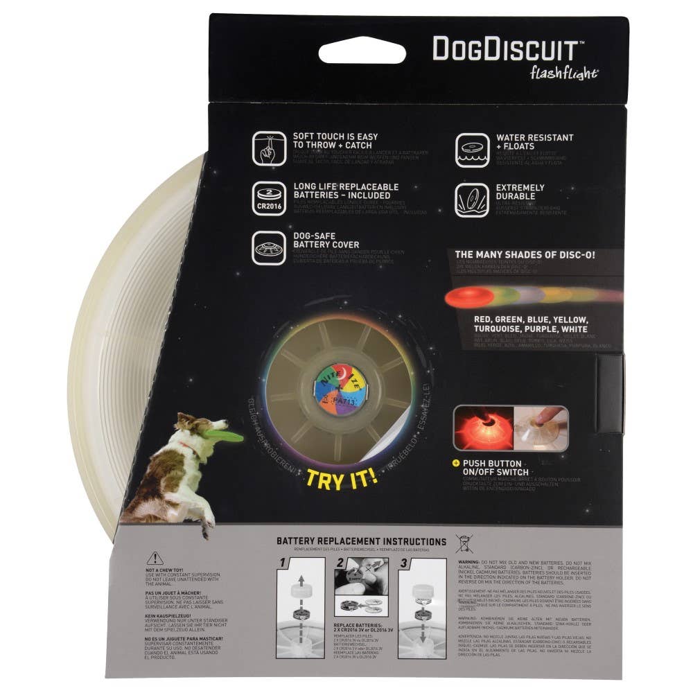 Nite Ize Flashflight Dog Discuit LED Flying Disc - Disc-O - Dog.Dog.Cat.