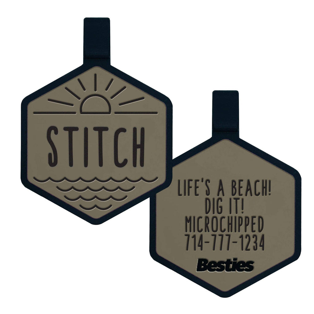 Besties Pets - Salt and Sun Silicone Dog ID Tag - Dog.Dog.Cat.