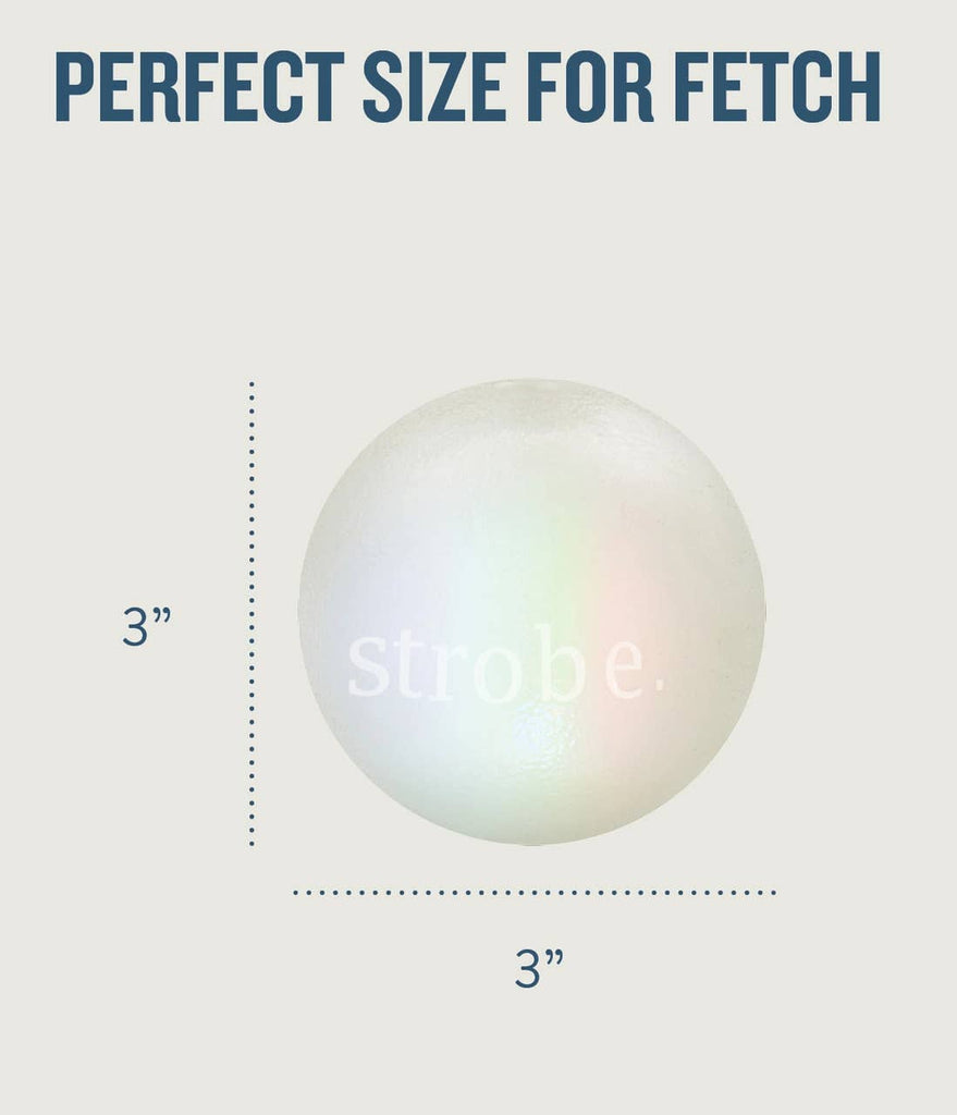 Planet Dog Orbee-Tuff Strobe Ball Light Up Dog Toy White - Dog.Dog.Cat.