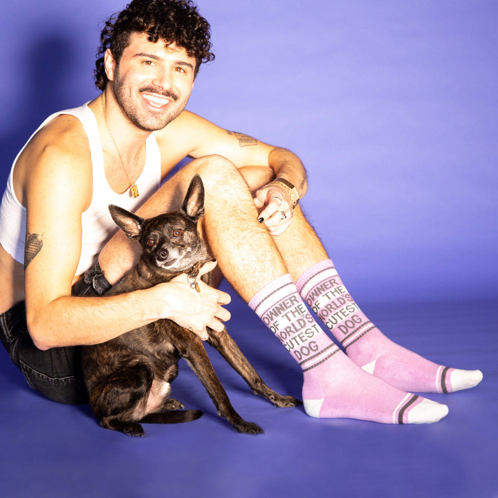 Owner Of The World's Cutest Dog Gym Crew Socks - Dog.Dog.Cat.