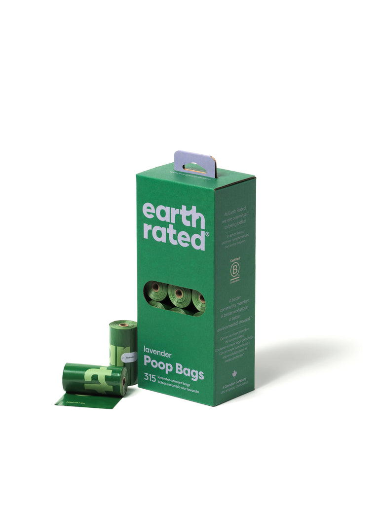 Earth Rated Lavender Poop Bags 315ct on 21 Refill Rolls - Dog.Dog.Cat.