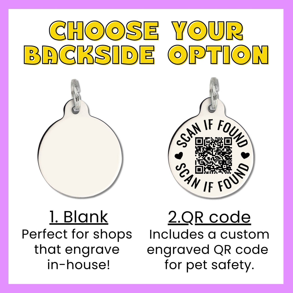 Cute Dog ID Tag w/ Personalized QR Code or Custom Engraving - Tell Me I'm Pretty - Dog.Dog.Cat.