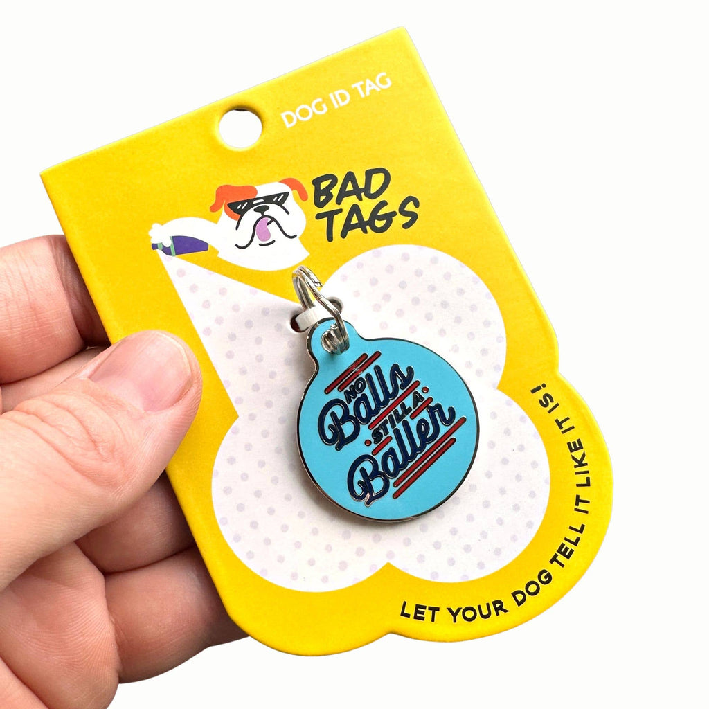 No Balls Still a Baller  - Personalized Pet ID Tag w/QR Code - - Dog.Dog.Cat.