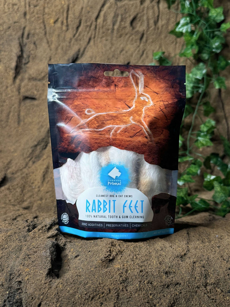 Bag of 6Dog/Cat Chew: Rabbit Feet -Natural Single Ingredient - Dog.Dog.Cat.