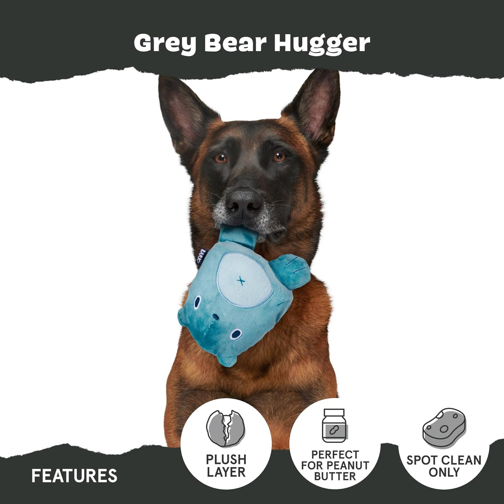 Bark Super Chewer Grey Bear Hugger Dog Toy Large - Dog.Dog.Cat.