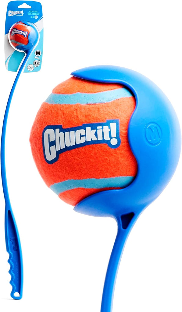 Chuckit! Dog Ball Launcher - Classic 26" with Medium (2.5"), Dog Fetch Ball Thrower, Made in USA - Dog.Dog.Cat.