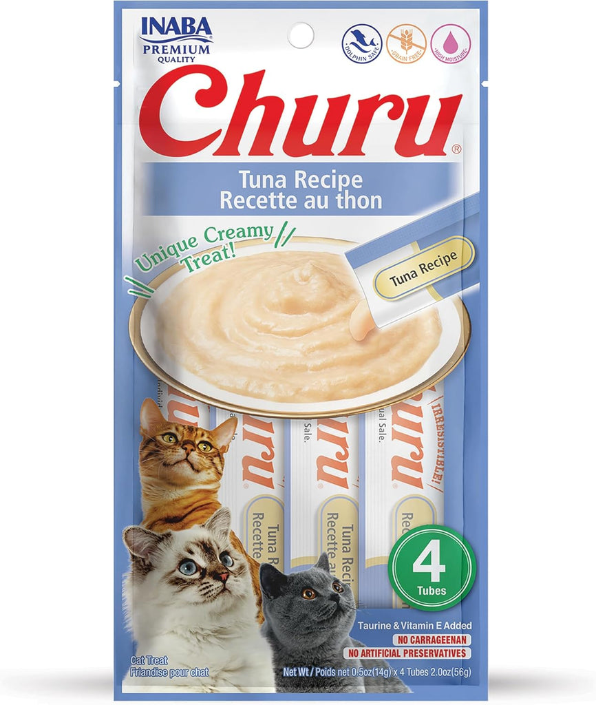 Churu Cat Treat Tube Creamy Tuna : 0.5oz 4 pack - Dog.Dog.Cat.