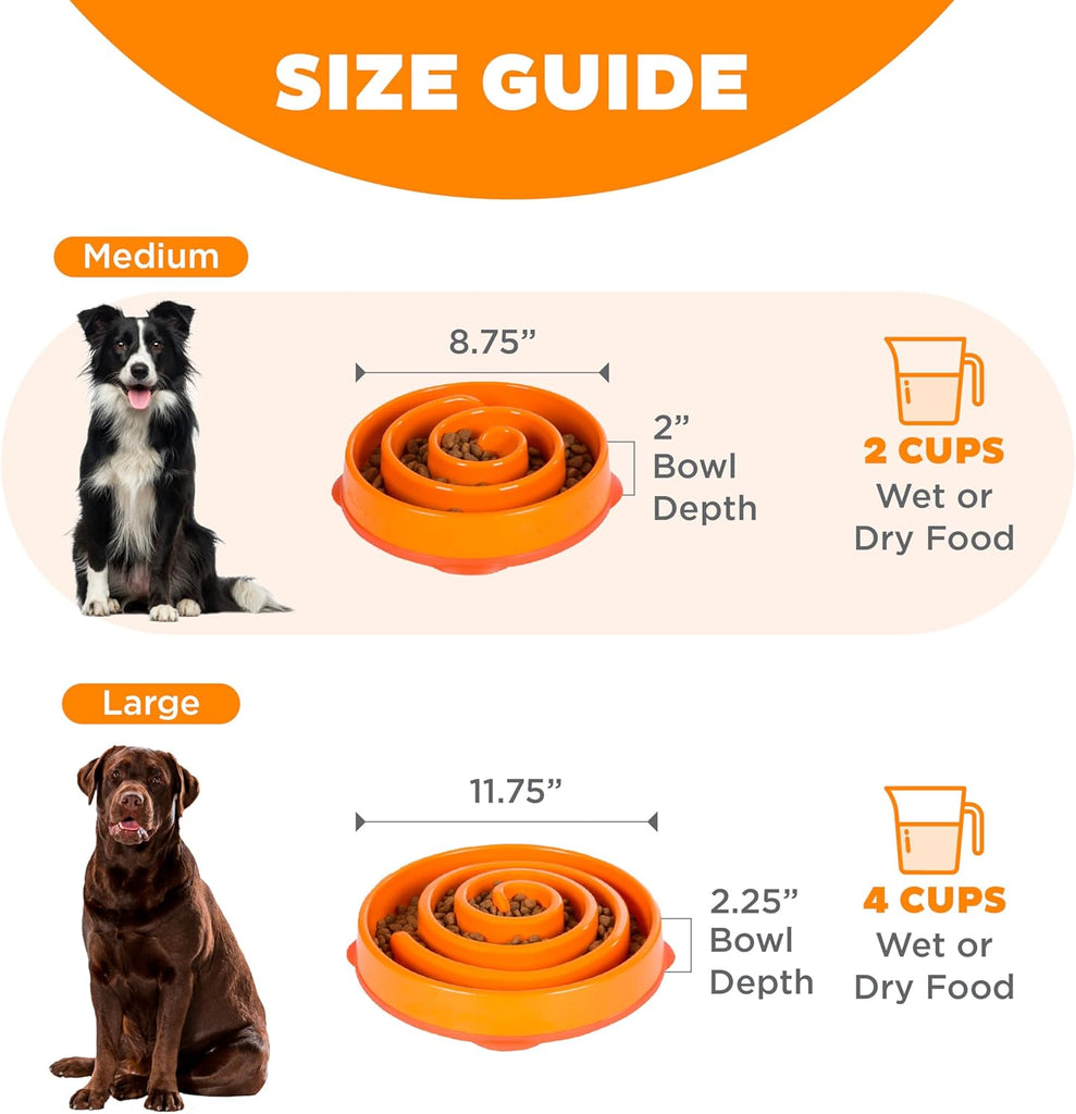 Outward Hound Fun Feeder Slow Bowl – Durable Interactive Pet Feeding Toy for Dogs - Dog.Dog.Cat.