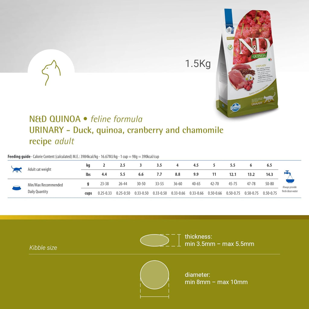 Farmina Dry Cat Food-Duck Urinary : 3.3 LB - Dog.Dog.Cat.