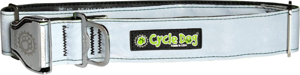 Cycle Dog Reflective Collar Wide Silver Reflective - Dog.Dog.Cat.