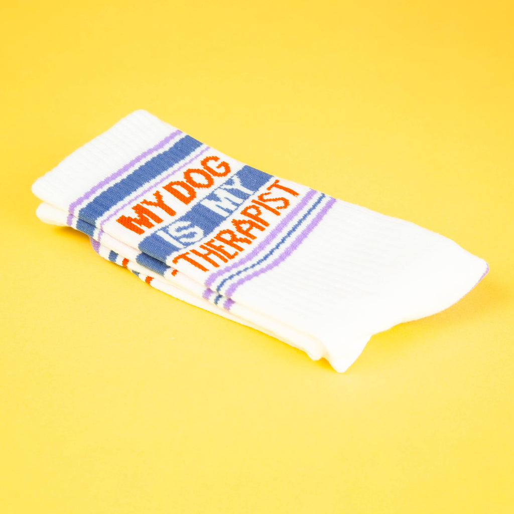 My Dog Is My Therapist Gym Crew Socks - Dog.Dog.Cat.