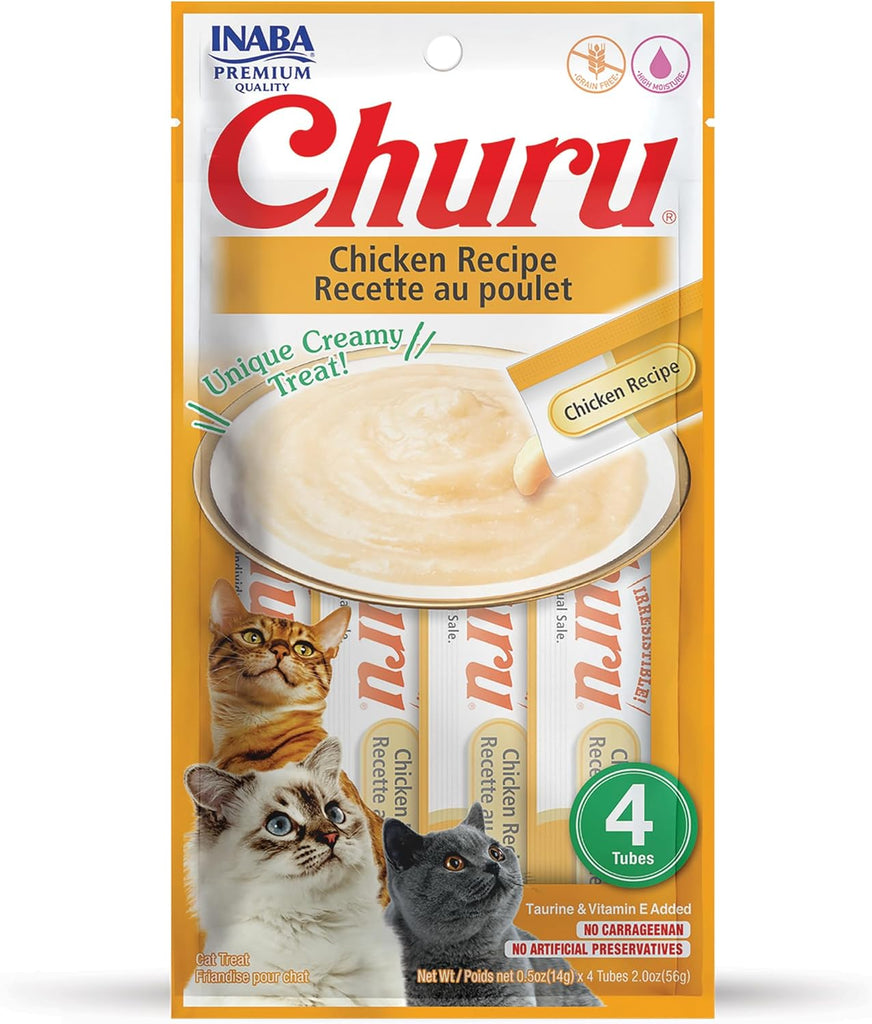 Churu Cat Treat Tube -Chicken : 0.5oz 4 pack - Dog.Dog.Cat.