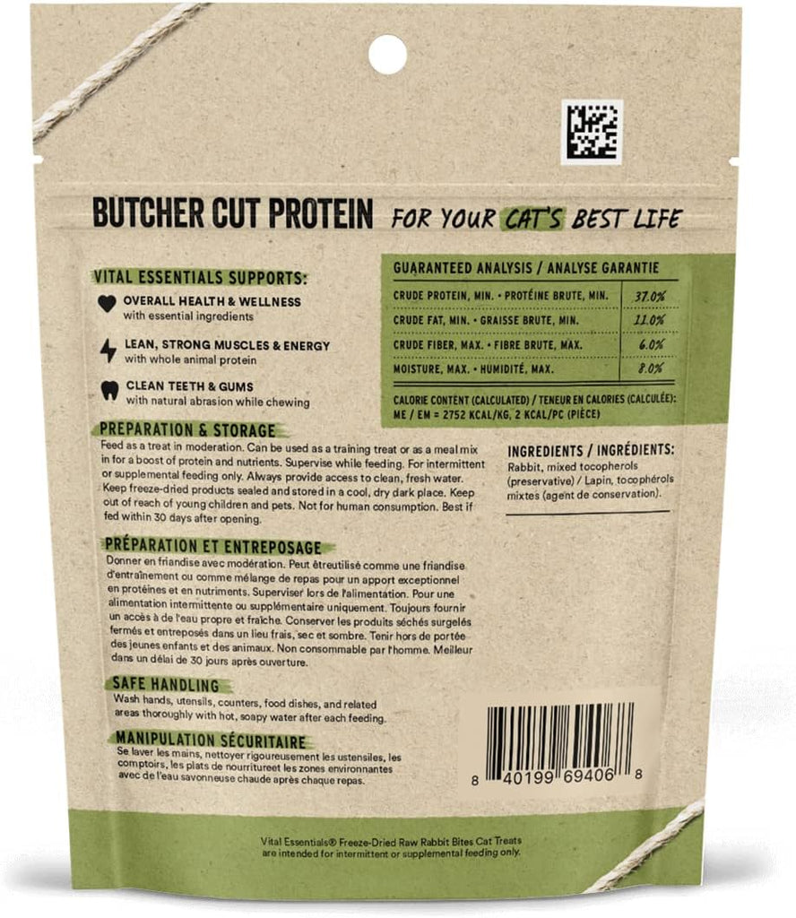 Vital Essential Cat Treats-Rabbit Bites : .9 oz - Dog.Dog.Cat.