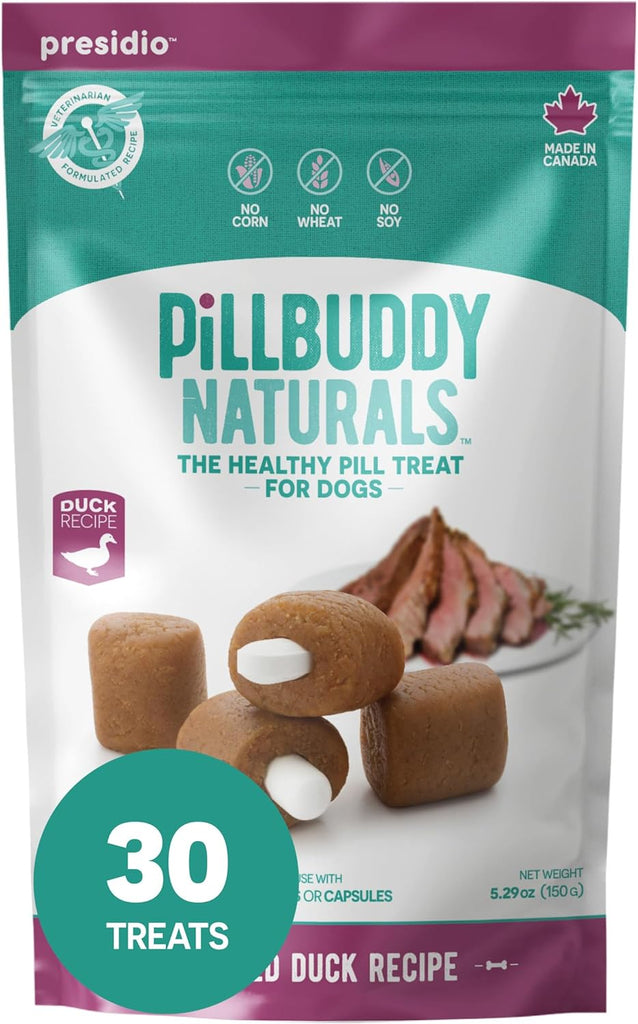 Presidio Pill Buddy Naturals - PB & Banana Recipe Pill Hiding Treats for Dogs - Make A Perfect Pill Concealing Pocket Or Pouch for Any Size Medication - 30 Servings - Dog.Dog.Cat.