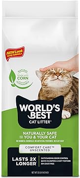 World's Best Cat Litter - Original - FAST-CLUMPING,  ECO-FRIENDLY and SAFE FOR FLUSHING, and CONVENIENT SCOOPING - Dog.Dog.Cat.