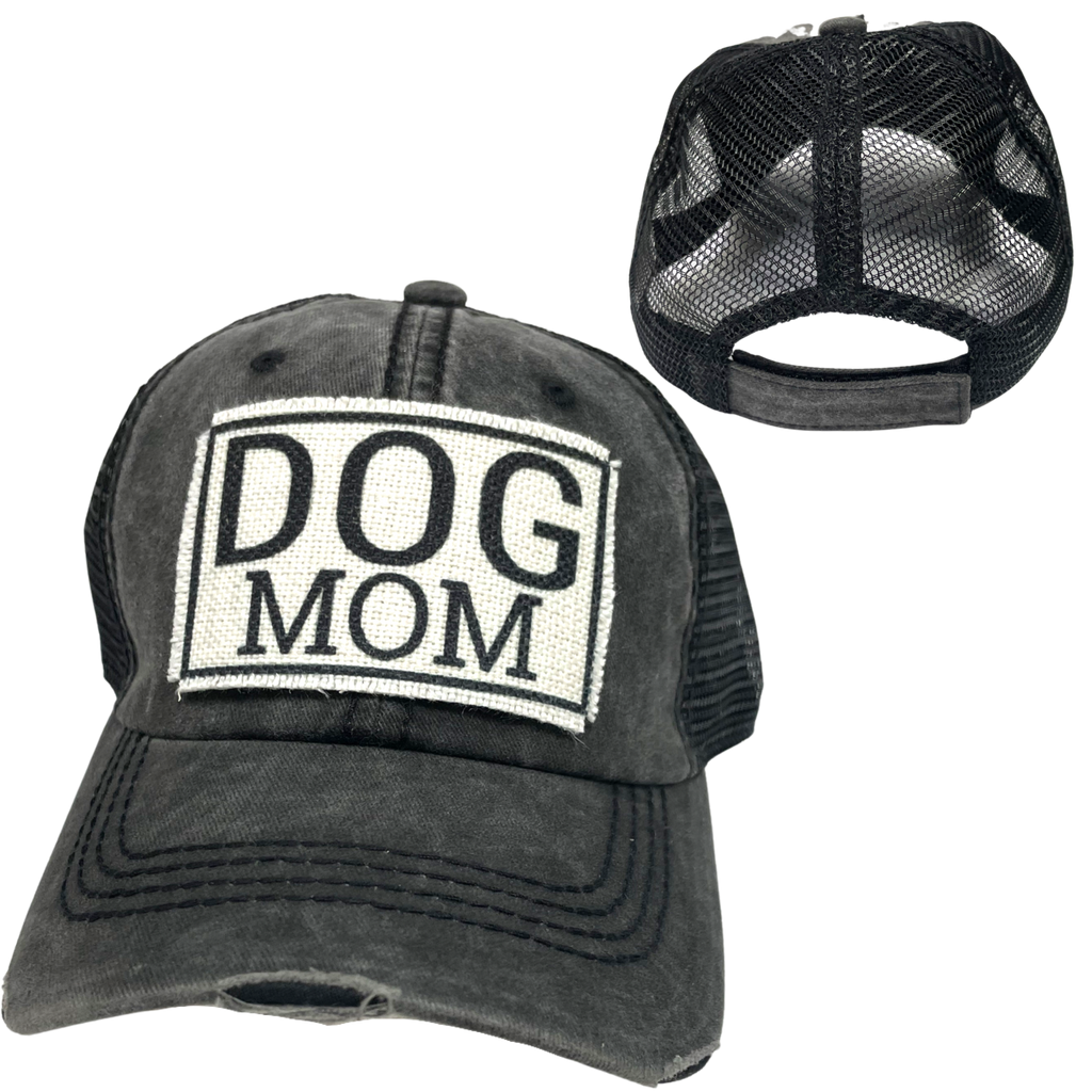 DOG MOM BALL CAP | WOMAN'S HAT | DISTRESSED - Dog.Dog.Cat.