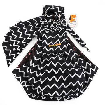 Furry Fido Pet Supplies - Furry Fido Chevron Black Adjustable Pocket Pet Sling - Dog.Dog.Cat.