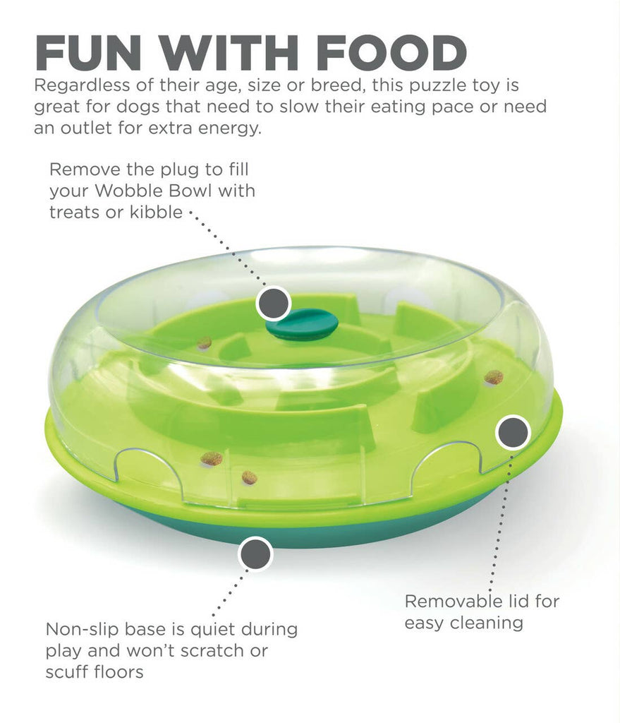 Nina Ottosson Wobble Slow Feeder Bowl Dog Game Blue/Green - Dog.Dog.Cat.