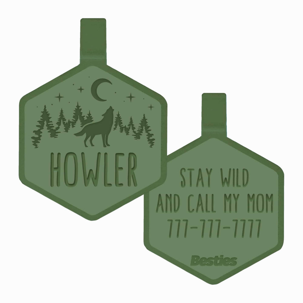 Stay Wild Silicone ID Tag: Taupe - Dog.Dog.Cat.
