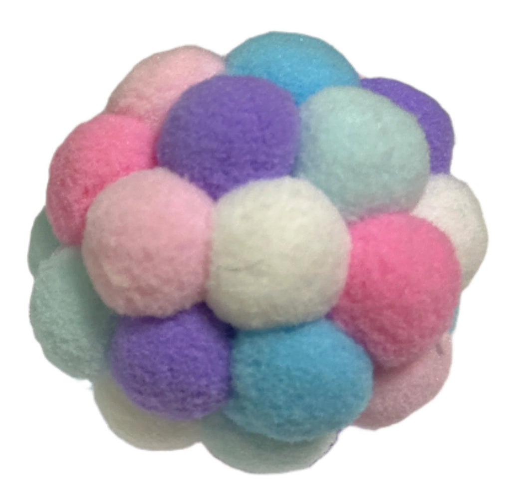 Ball of Fluffy Balls Cat Toy - Pastel Colors - Dog.Dog.Cat.