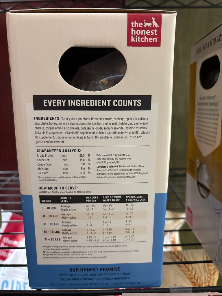 The Honest Kitchen Food - Turkey with Whole Grain Dehydrated Human Grade Dog Food - Dog.Dog.Cat.