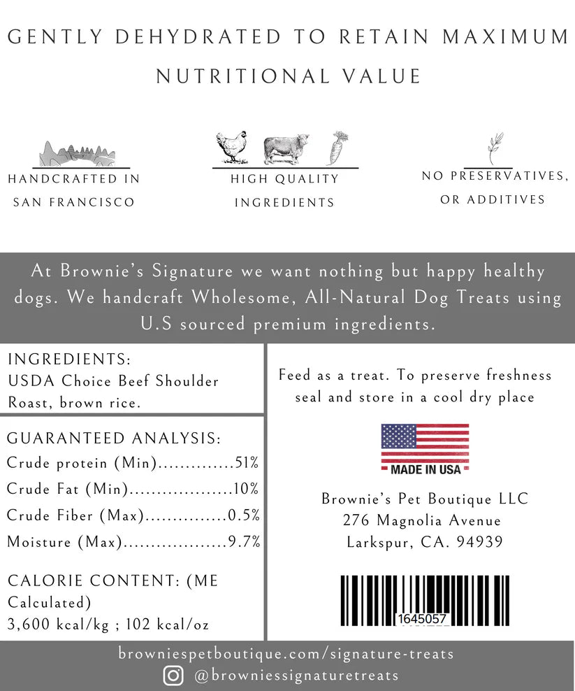 Beef and Rice Bars - 3.5 oz Dog Treats - Dog.Dog.Cat.