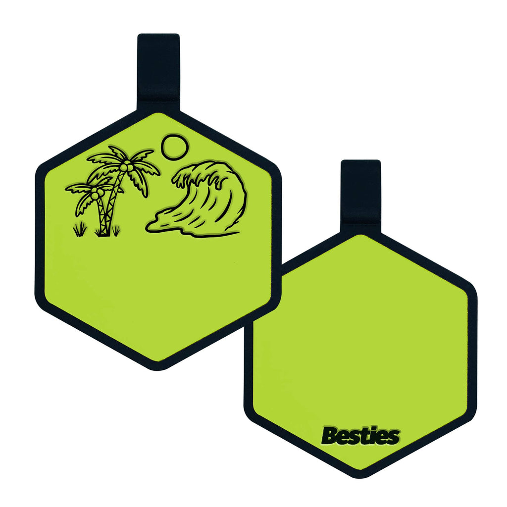 Besties Pets - Life's A Beach Silicone Dog ID Tag - Dog.Dog.Cat.