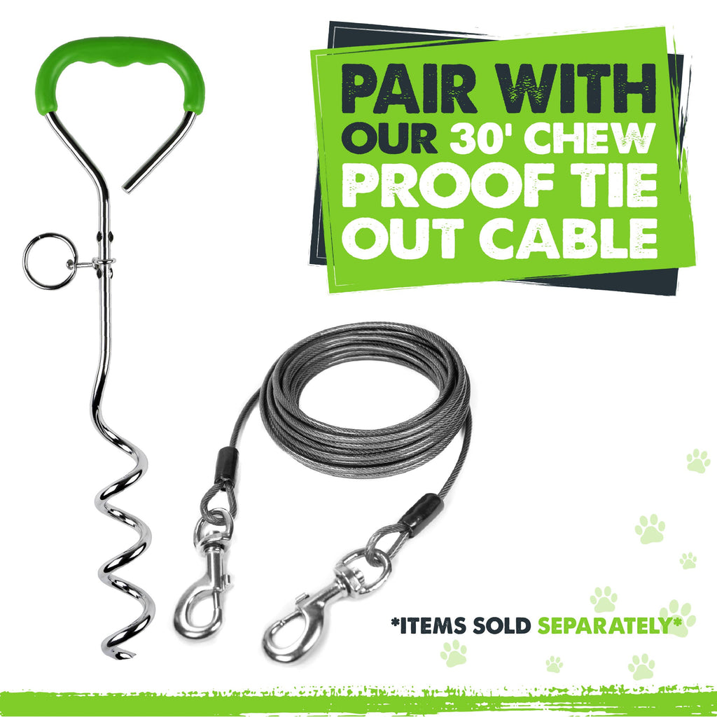 Mighty Paw - Durable Dog Tie Out Stake for Secure Outdoor Play - Dog.Dog.Cat.