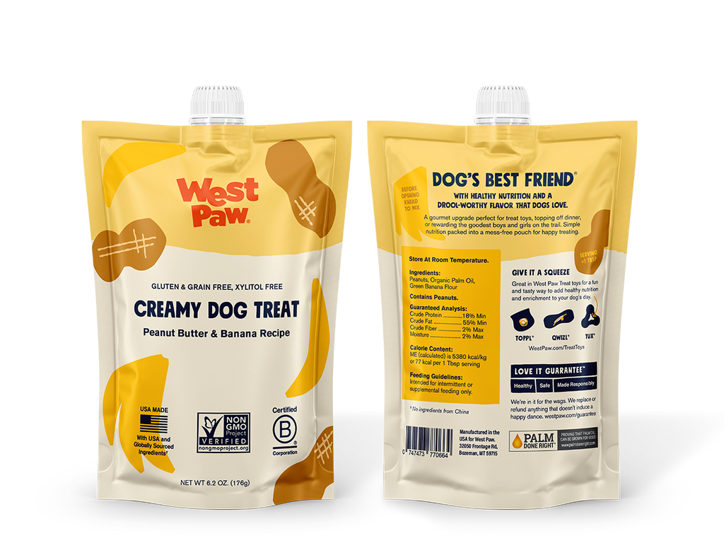 West Paw - Peanut Butter & Banana Creamy Dog Treats - Dog.Dog.Cat.
